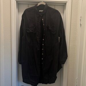 We The Free Black Button Up Shirt Extra Long